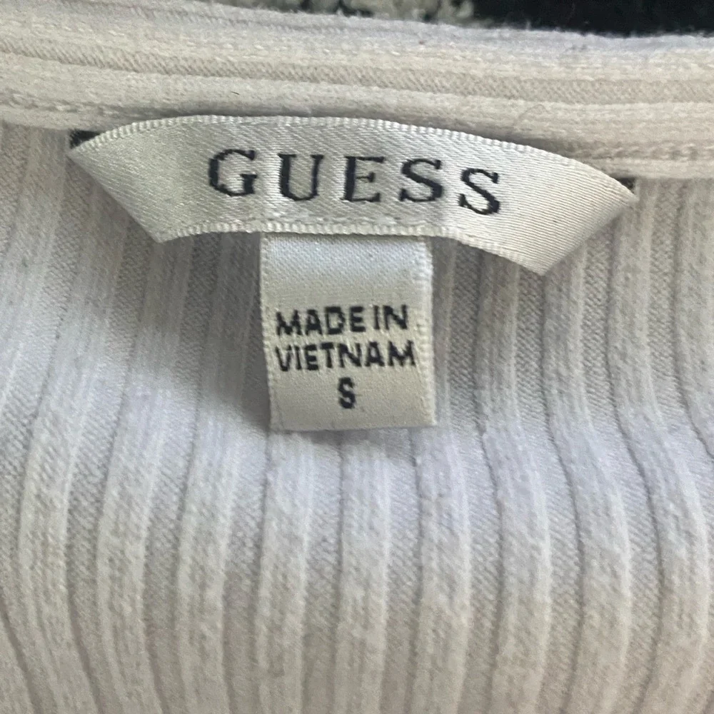 GUESS Women's Ribbed White Top - Picture 2 of 3